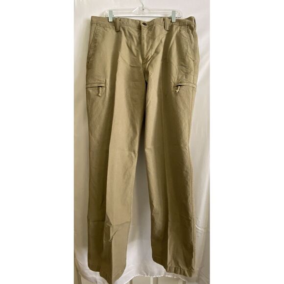 Mens Dickies Khaki Jeans Classic Fit Size 38 with Side‎ Zipper Pockets - Picture 1 of 6